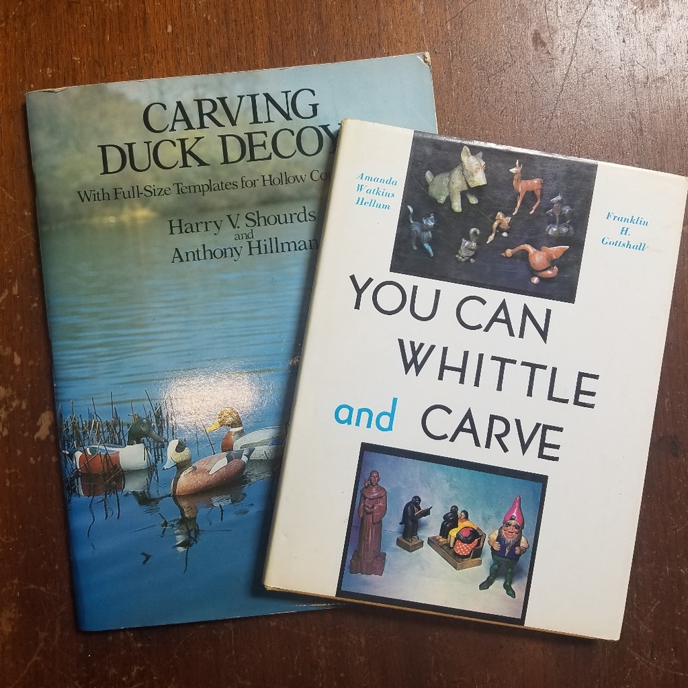 Vintage Duck Carving Whittle&Carve Crafting Diy Book Set of 2